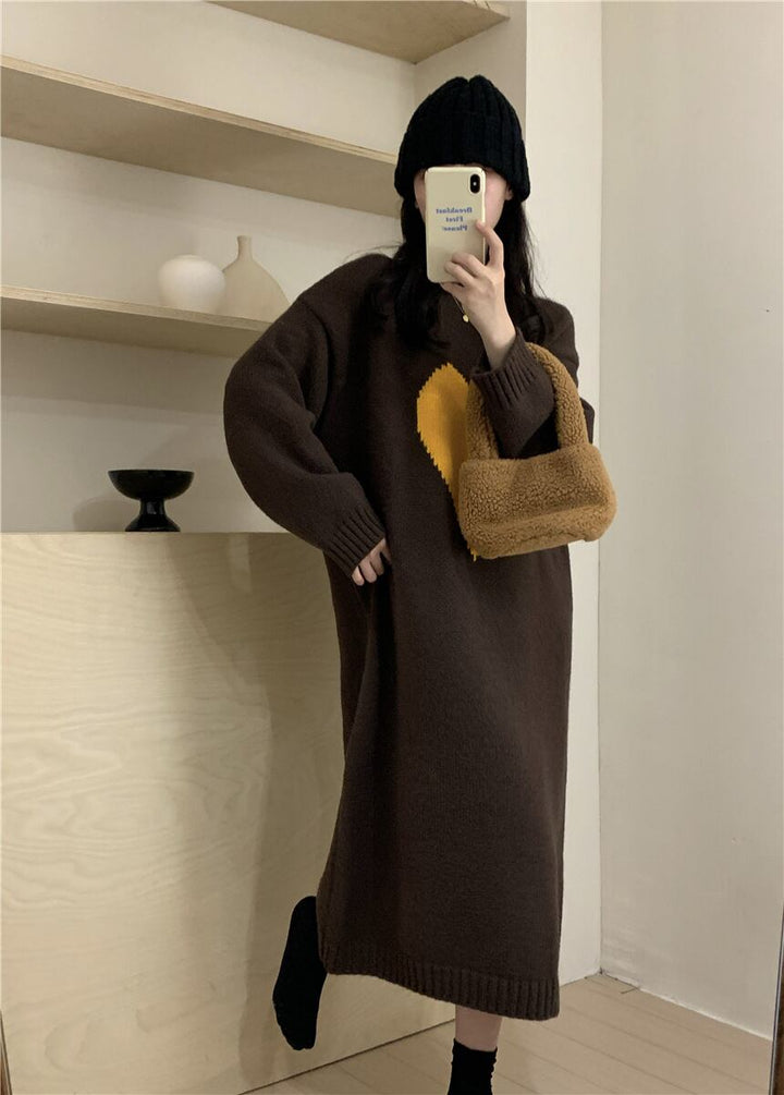 【dress】ハート柄ニットワンピース 　N2240