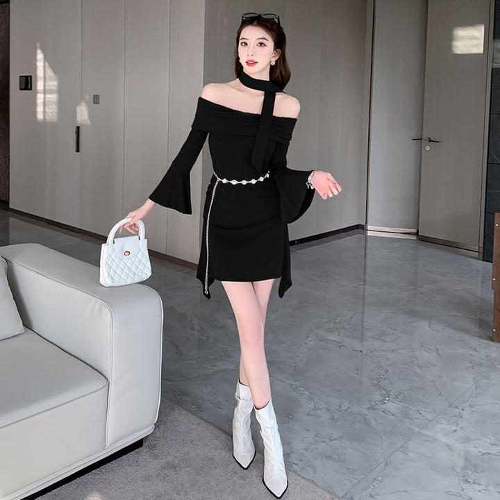 【dress】ボートネックワンピース　M28352
