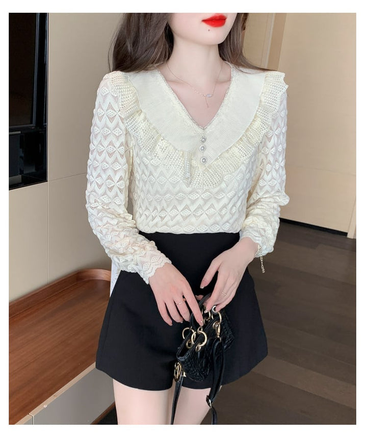 【tops】レースシャツトップス　M28634