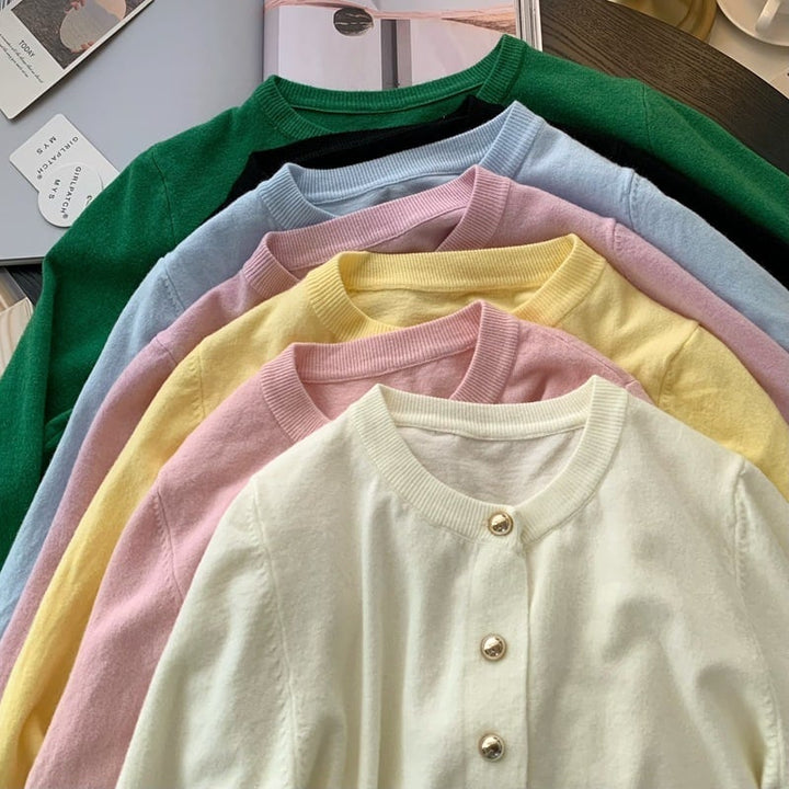 【outer】クルーネックニットカーデ　M29423