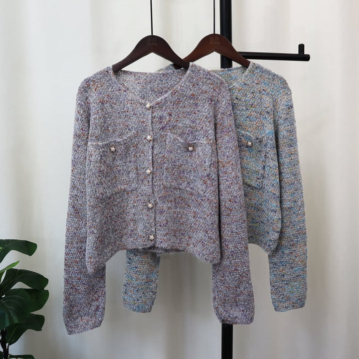 【outer】クルーネックニットカーデ　M25378