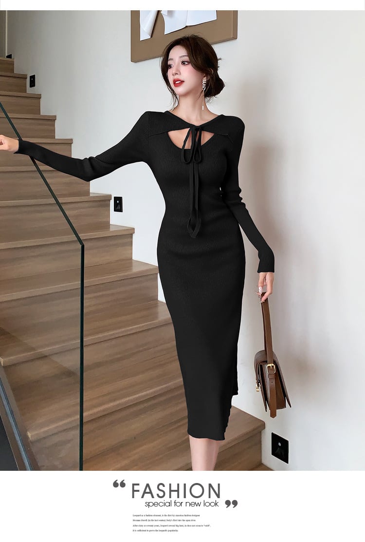 【dress】絶対流行ニットワンピース着心地良い　M17590