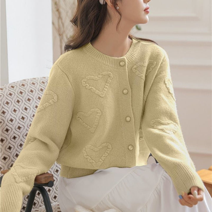 【outer】クルーネックニットカーデ　M18129