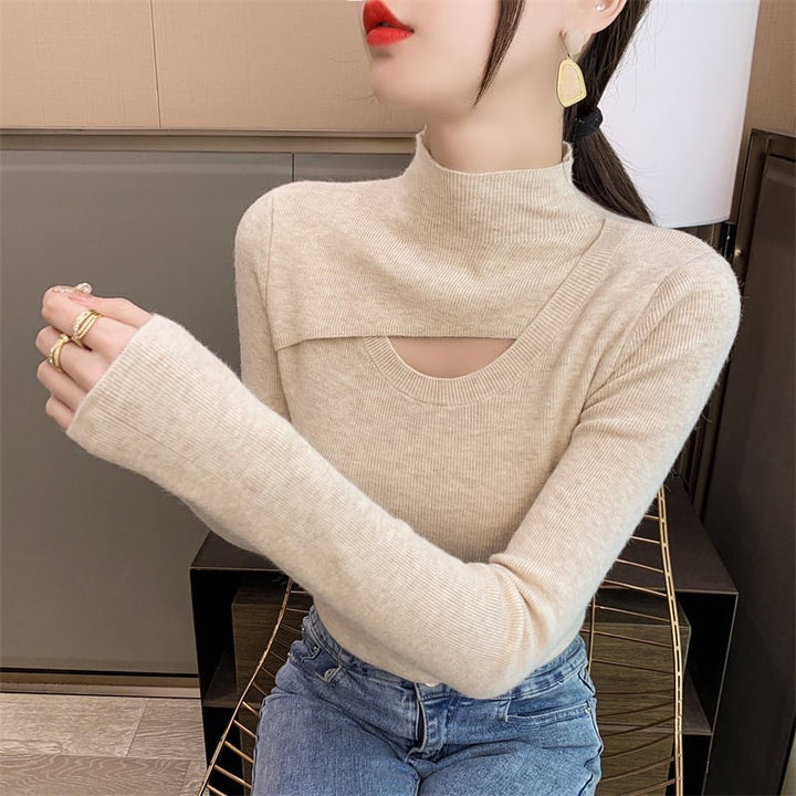 【tops】カットワークニットトップス　M18236