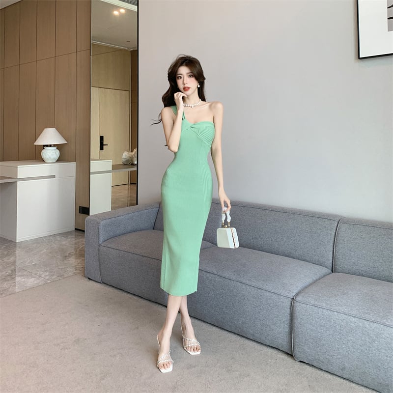 【dress】主役級ファッションデートワンピース着瘦せ　M17491