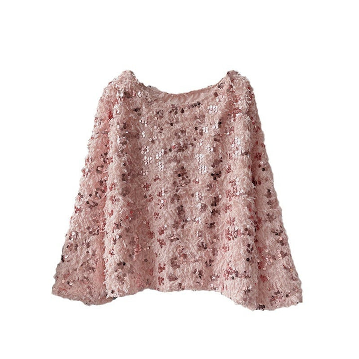【tops】キラキラクルーネックニットセーター　M18106
