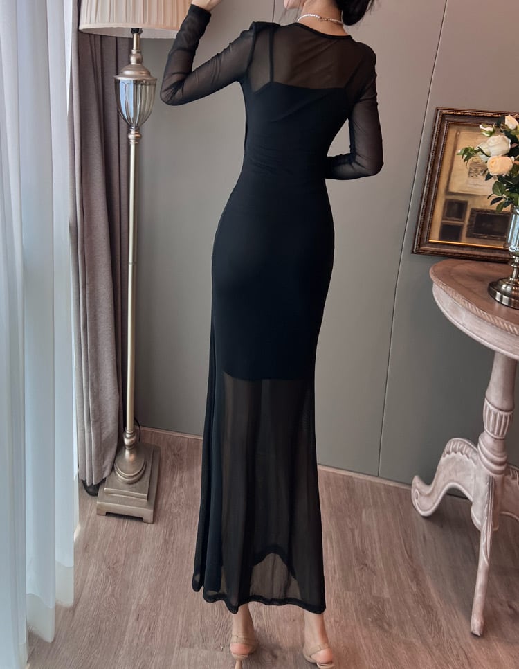 【dress】Vネックマーメイドデートワンピース　M17716