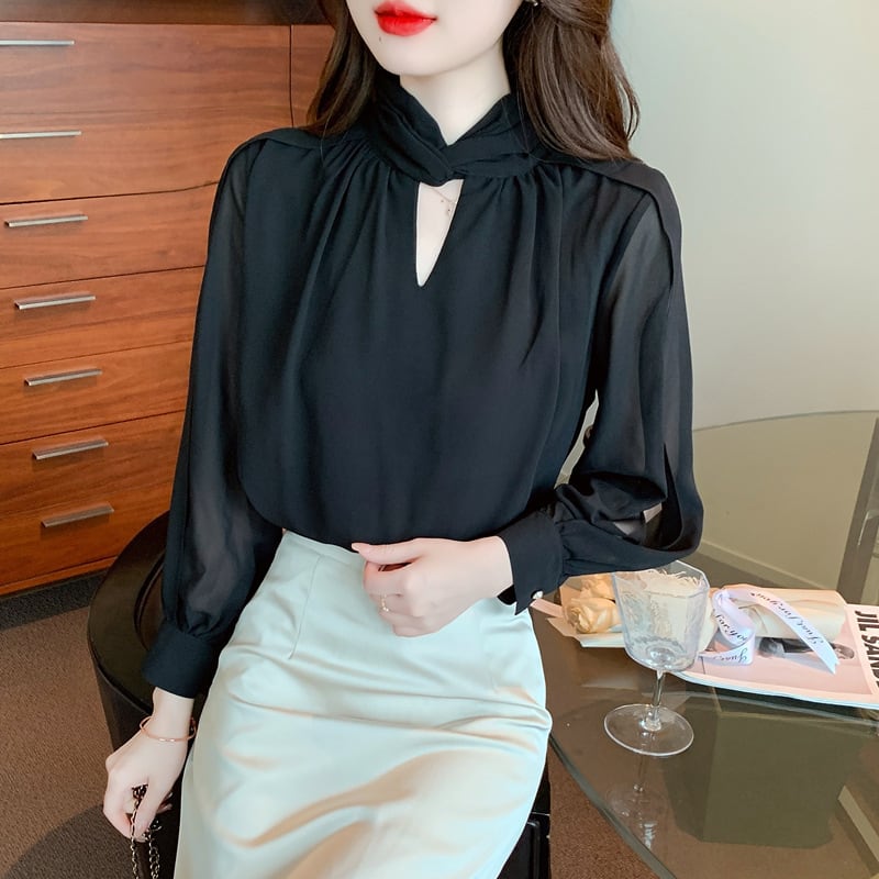 【tops】知的で品の良い♡エレガントカットワークシャツ　M17229
