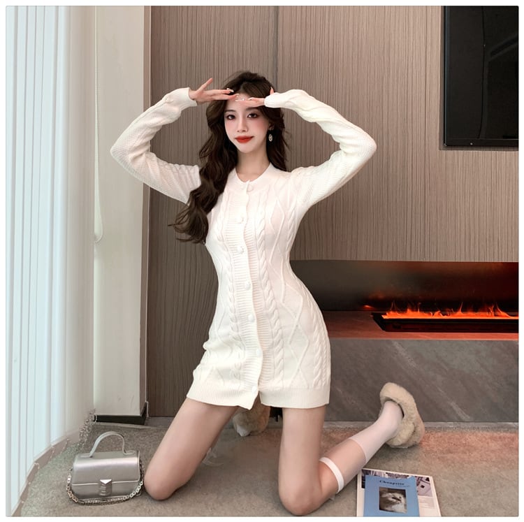 【dress】今季マストバイニットワンピース韓国系着心地良い　M17573