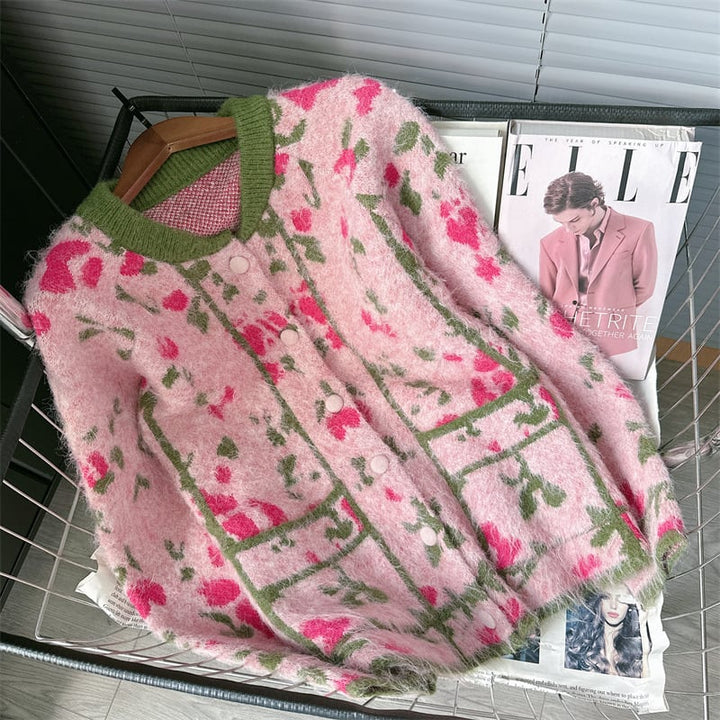 【outer】ジャカードニットカーデ　M27836