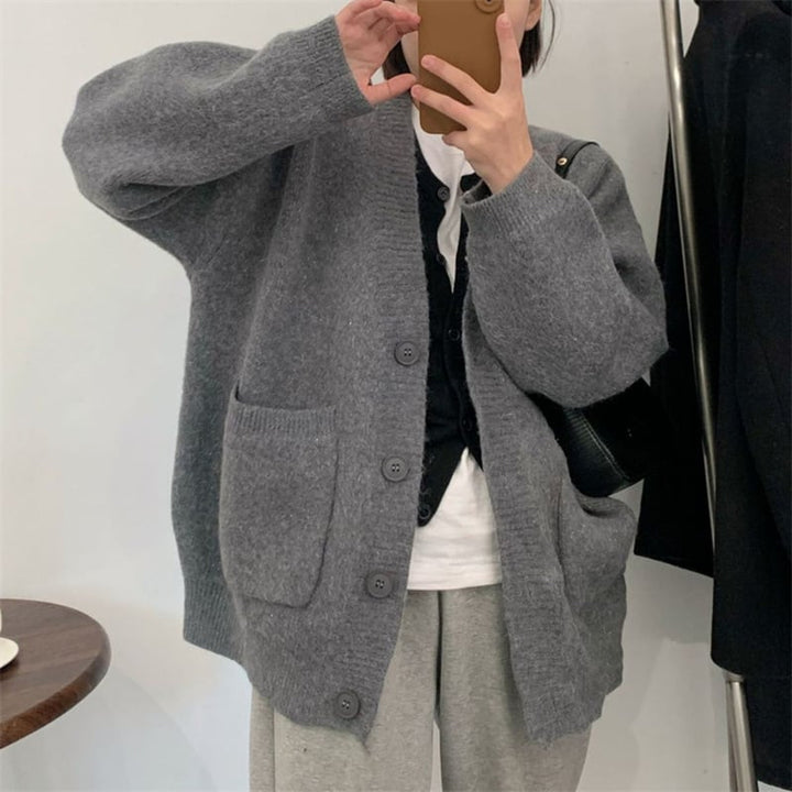 【dress】無地Vネックニットカーディガン　M17703