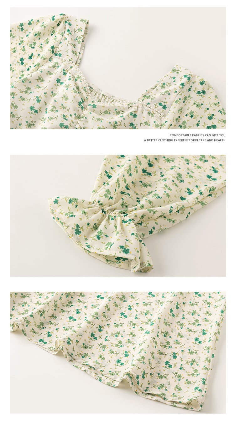 【dress】好感度UP一目惚れ清新花柄ワンピースオシャレ　M17068