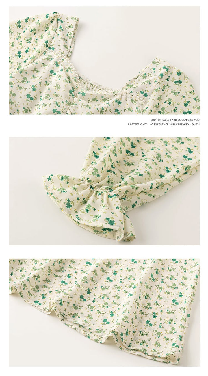 【dress】好感度UP一目惚れ清新花柄ワンピースオシャレ　M17068