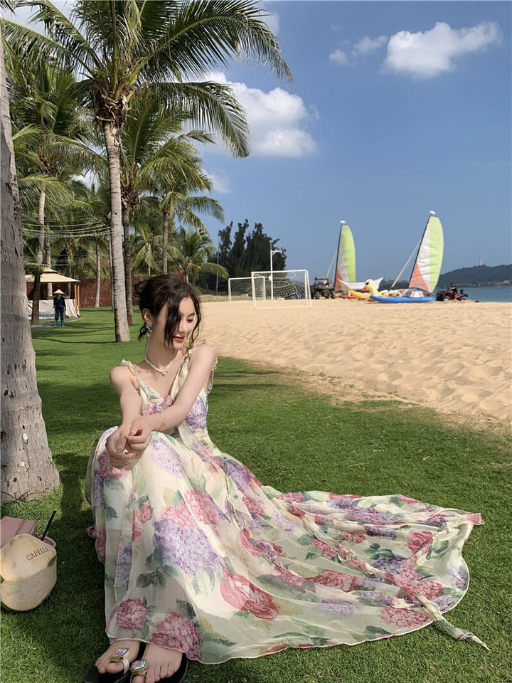 【dress】優しい雰囲気スウィート花柄キャミワンピース　M17457