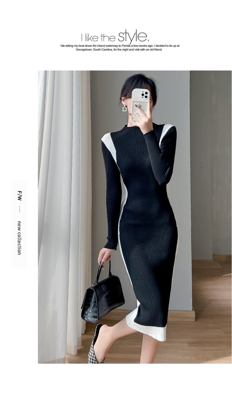【dress】知的で品の良い♡エレガントニットワンピース　M17529