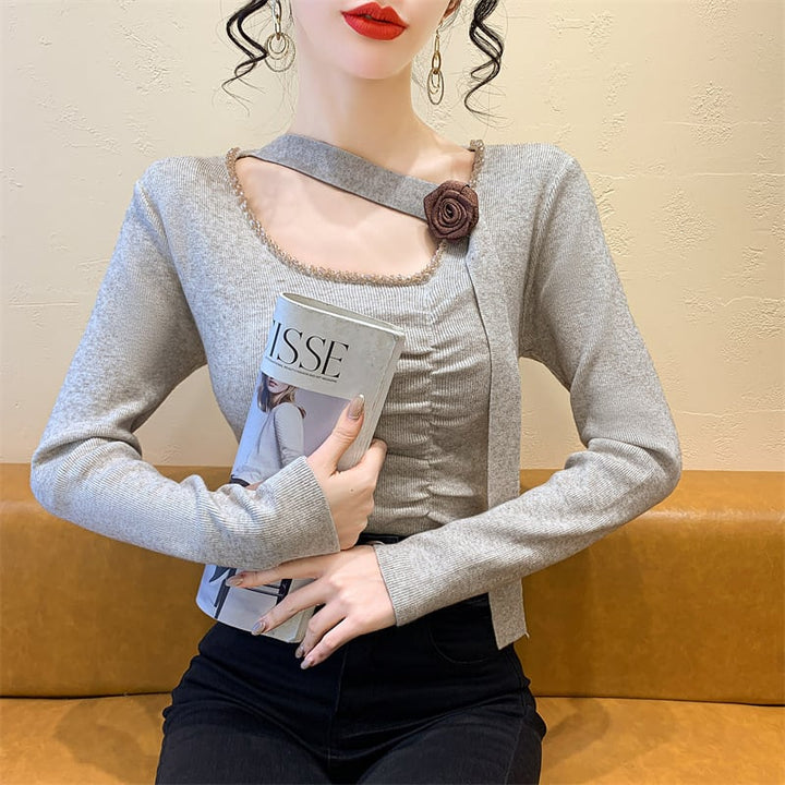 【tops】スリットニットトップス　M27822