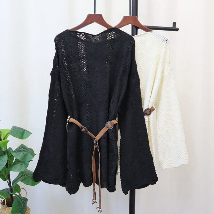 【tops】ニットセーターベルト付き　M26852