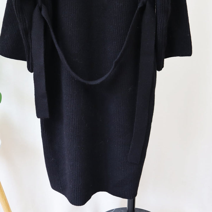 【outer】ドッキングロング丈ニットカーデ　M18270