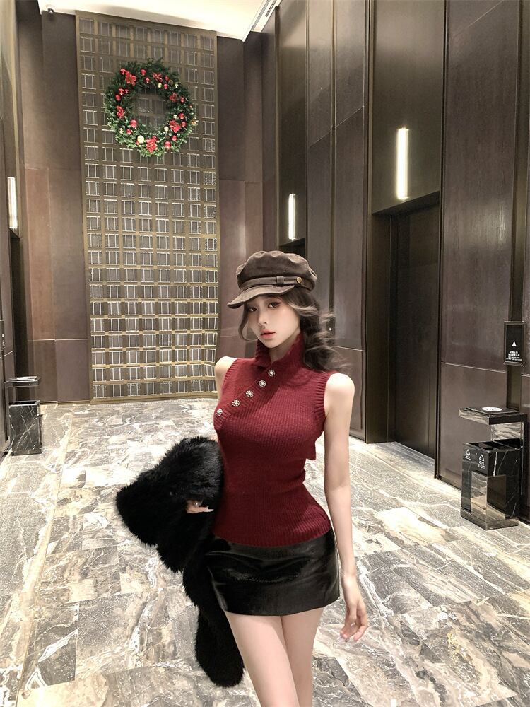 【tops】ノースリーブニットトップス　M28540