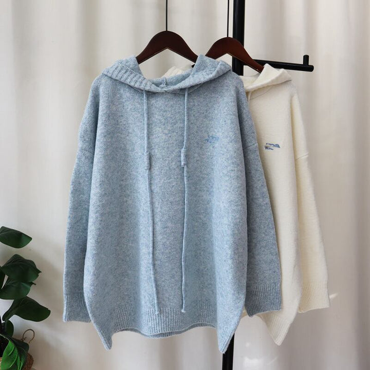 【tops】フード付きニットセーター　M27579
