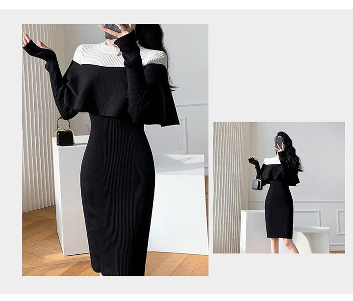【dress】フリルニットワンピース　M19159