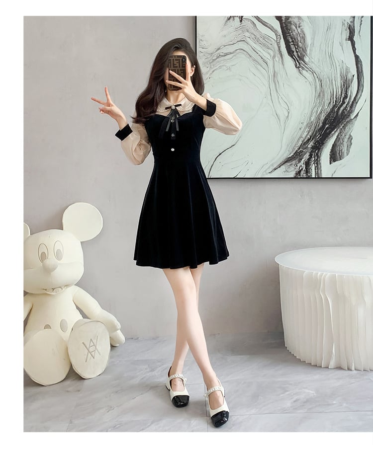 【dress】気質満点大人可愛い切り替えデートワンピース　M17574
