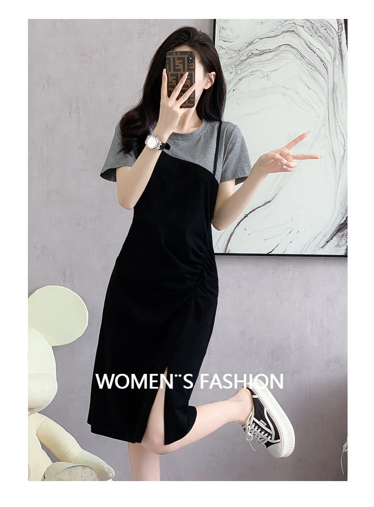 【dress】目立つ！カジュアルTシャツワンピースゆったり　M17225