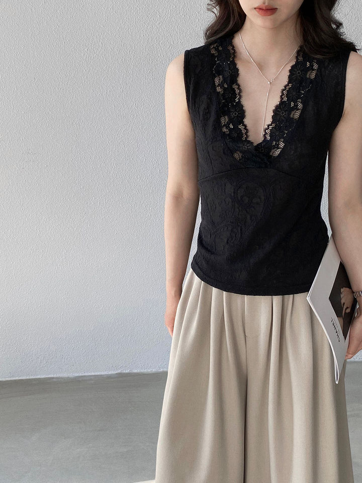 【tops】ノースリーブレーストップス Q8248