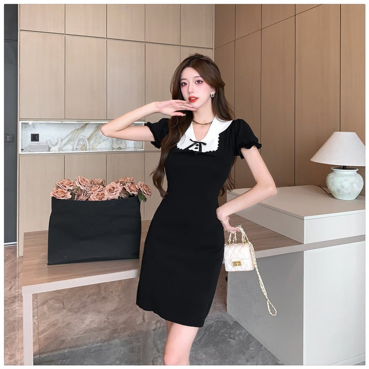 【dress】気質満点大人可愛い薄手ニットワンピース着瘦せ　M16874