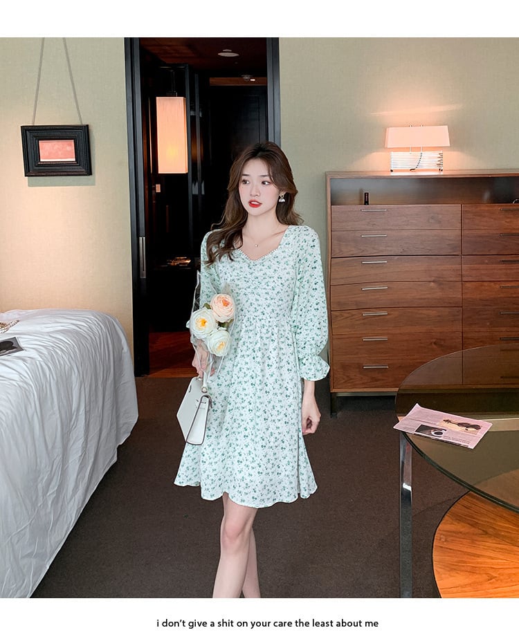 【dress】好感度UP一目惚れ清新花柄ワンピースオシャレ　M17068