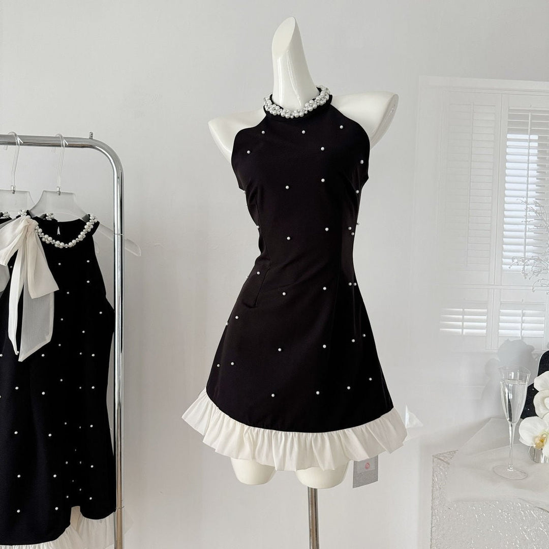 【dress】ノースリーブパールビジューワンピース　M24422