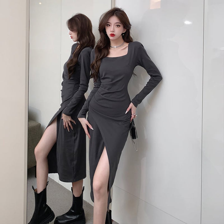 【dress】今季マストバイファッションスリットワンピース　M17015