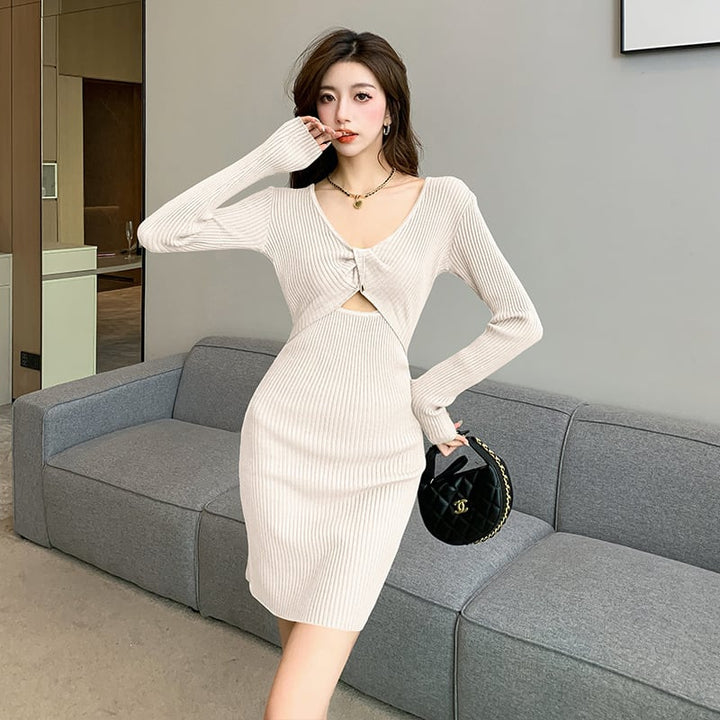 【dress】カットワーク2WAYニットワンピース　M17947