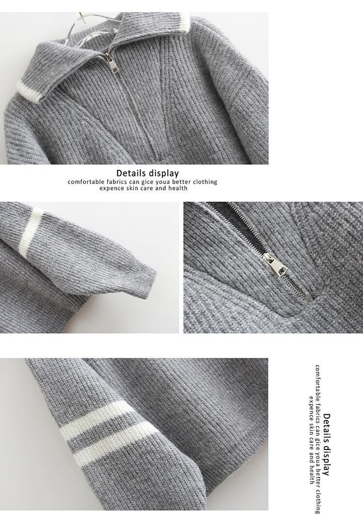 【tops】ファスナーニットセーター　M27253
