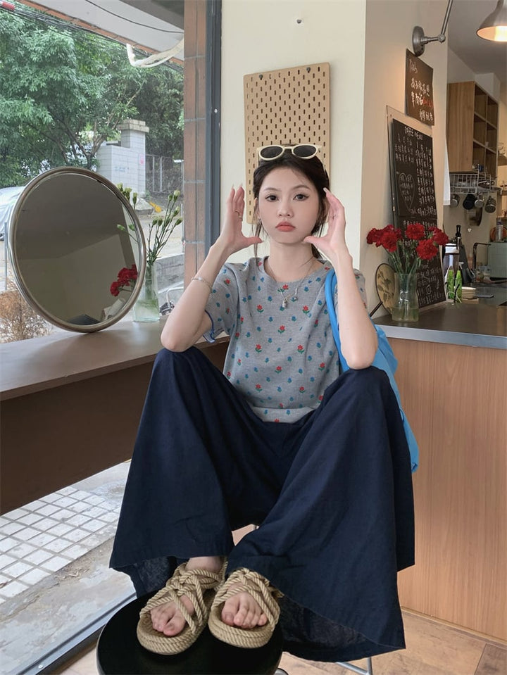 【set】Tシャツ×ワイドパンツセット　M24788