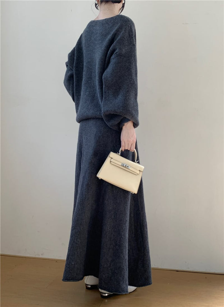 【set】ニットセーター×スカートセット　M26379