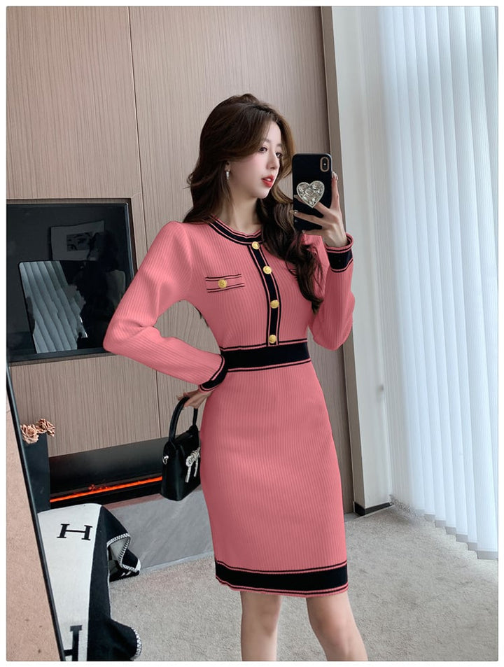 【dress】輝いて超人気 ! エレガントニットワンピース　M17511
