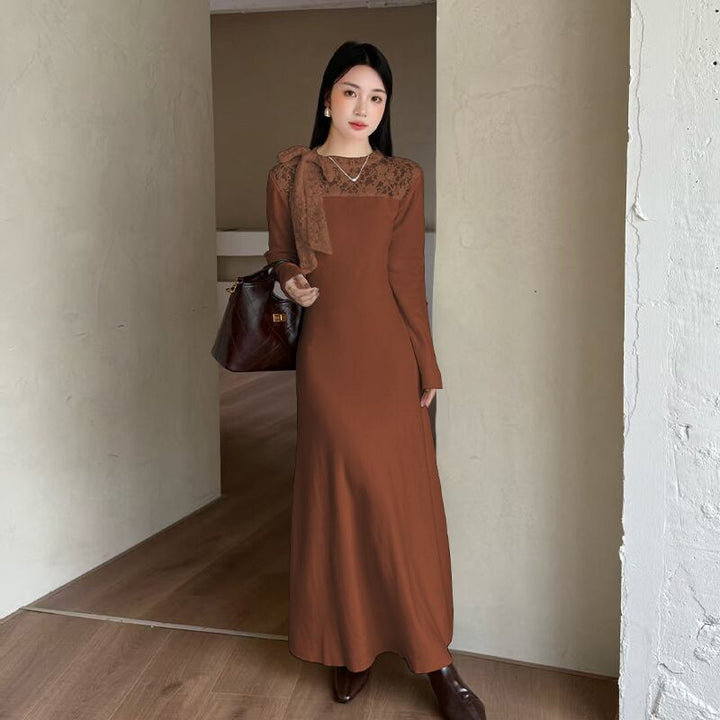 【dress】レースドッキングワンピース Q7052