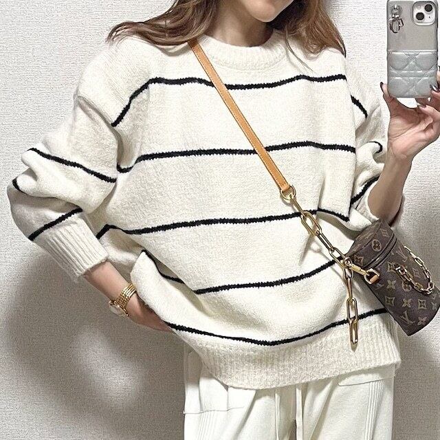 【tops】クルーネックニットセーター　M18571
