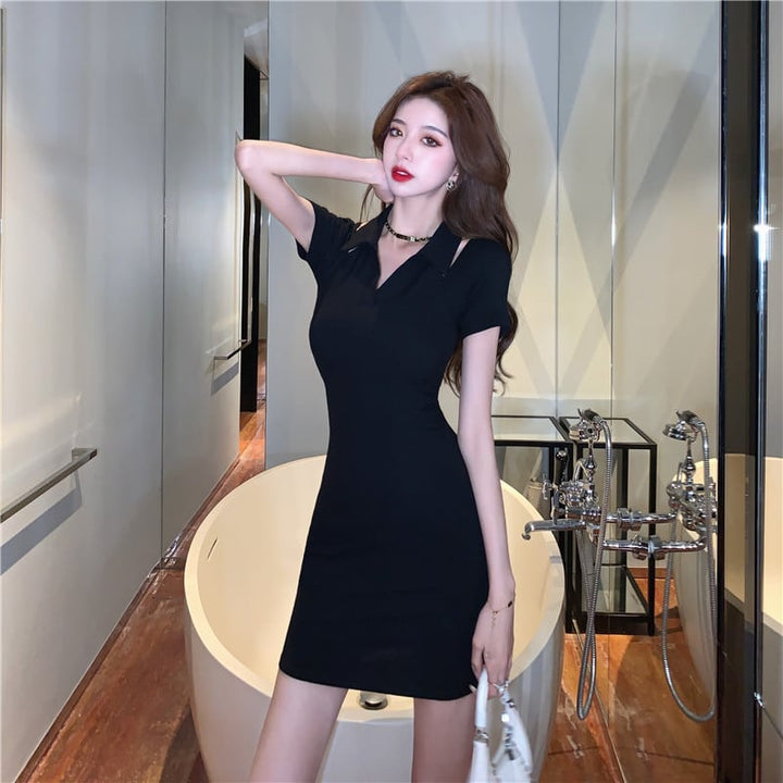 【dress】ホルターネックタイトワンピース Q8173