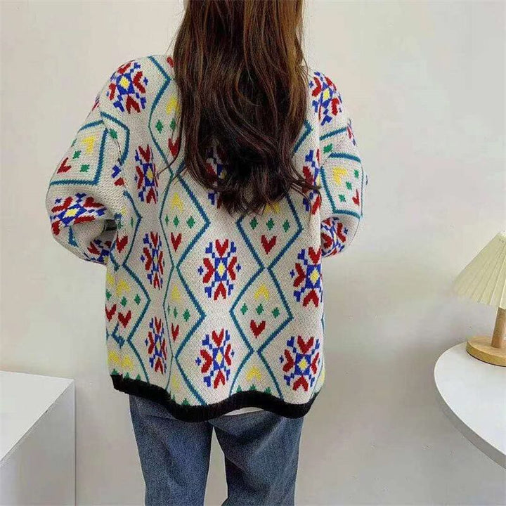 【outer】ボーダー柄ニットカーデ　M18741