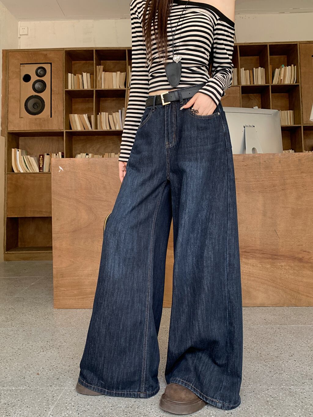 【bottoms】デニムワイドパンツ　M29829