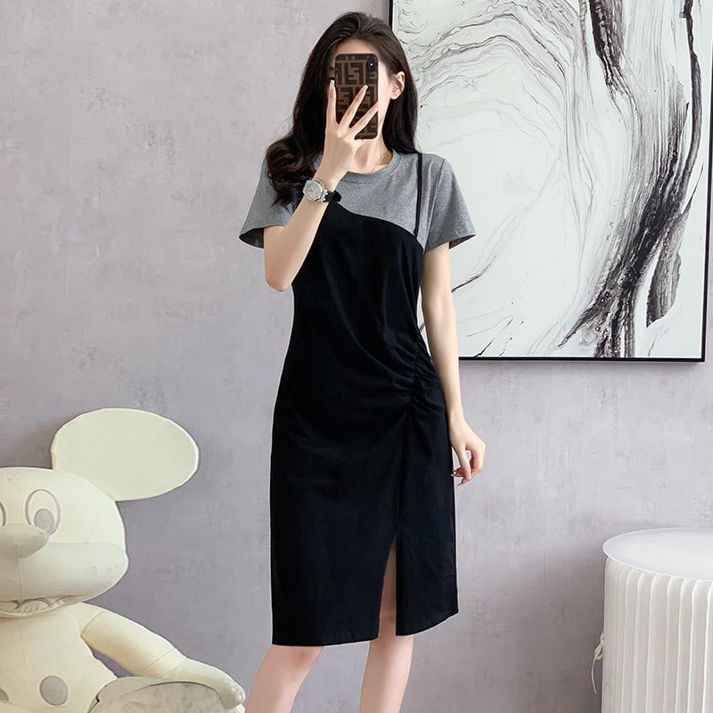【dress】目立つ！カジュアルTシャツワンピースゆったり　M17225