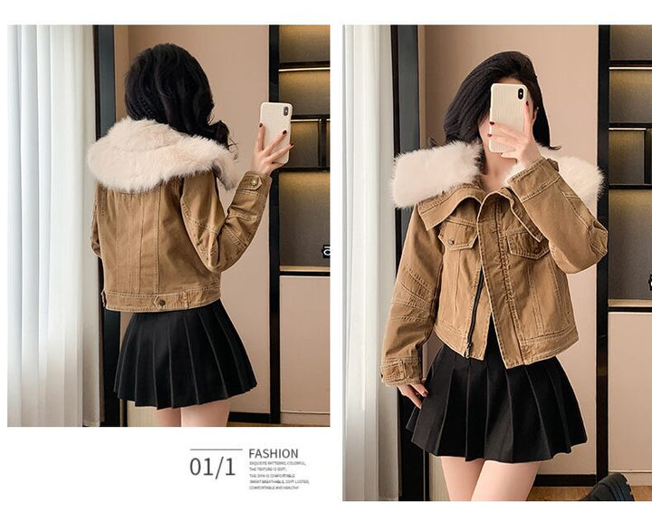 【outer】裹起毛ファーデニムジャケット　M27803