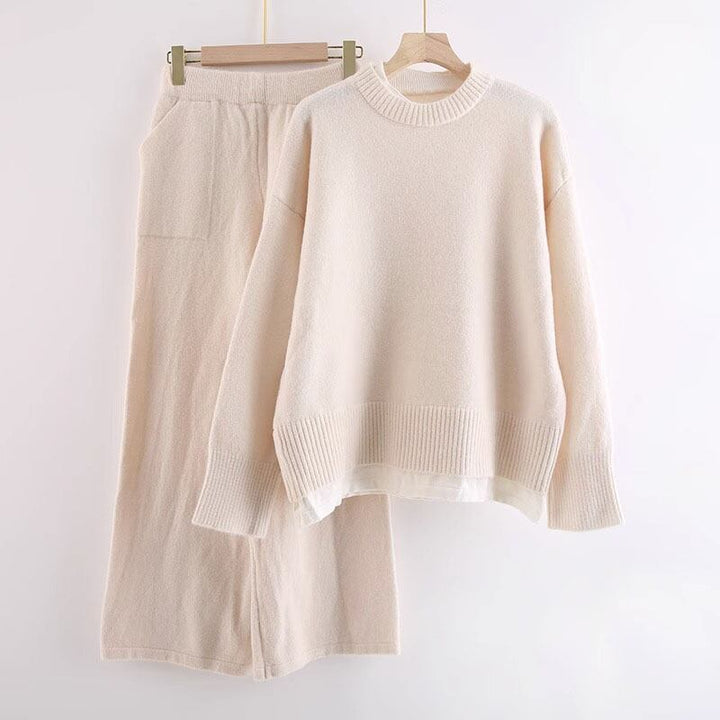 【set】ニットセーター×ワイドパンツセット　M18492