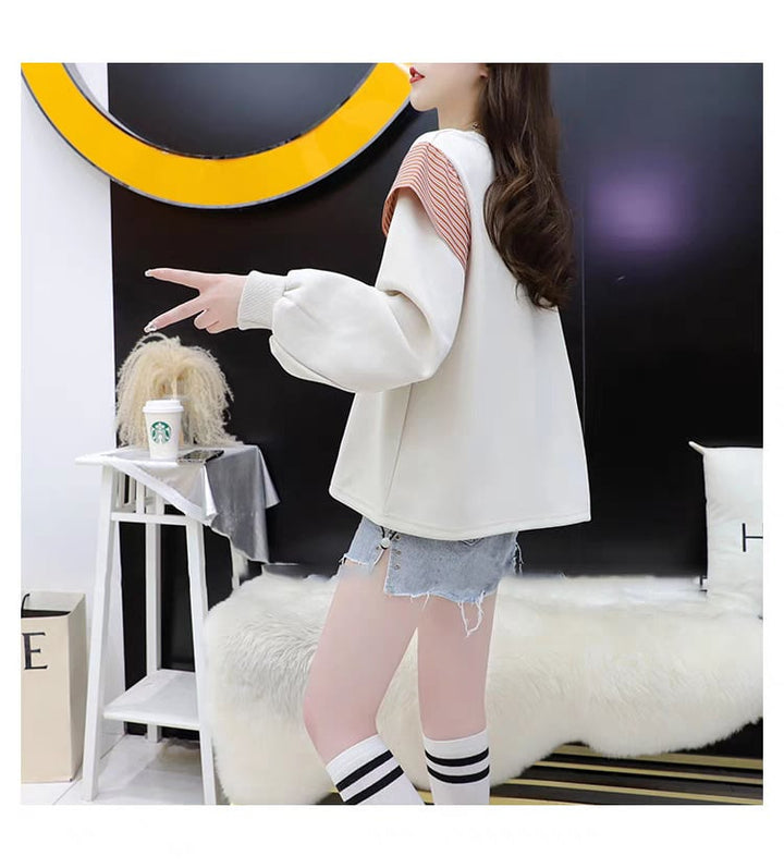 【tops】大人可愛いパーカー文字プリントゆったり　M17557