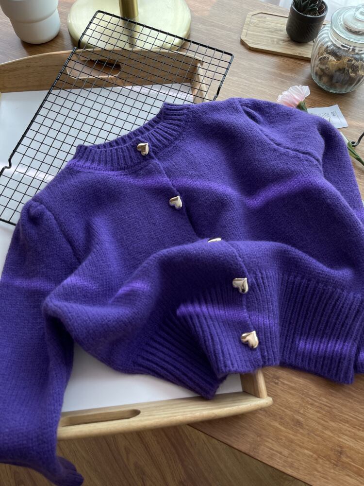 【outer】クルーネックニットカーデ　M18108