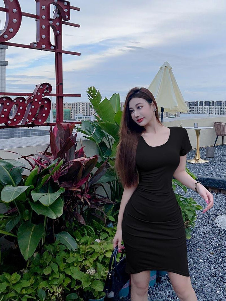 【dress】話題沸騰中 オシャレシンプル無地ワンピース　M16767