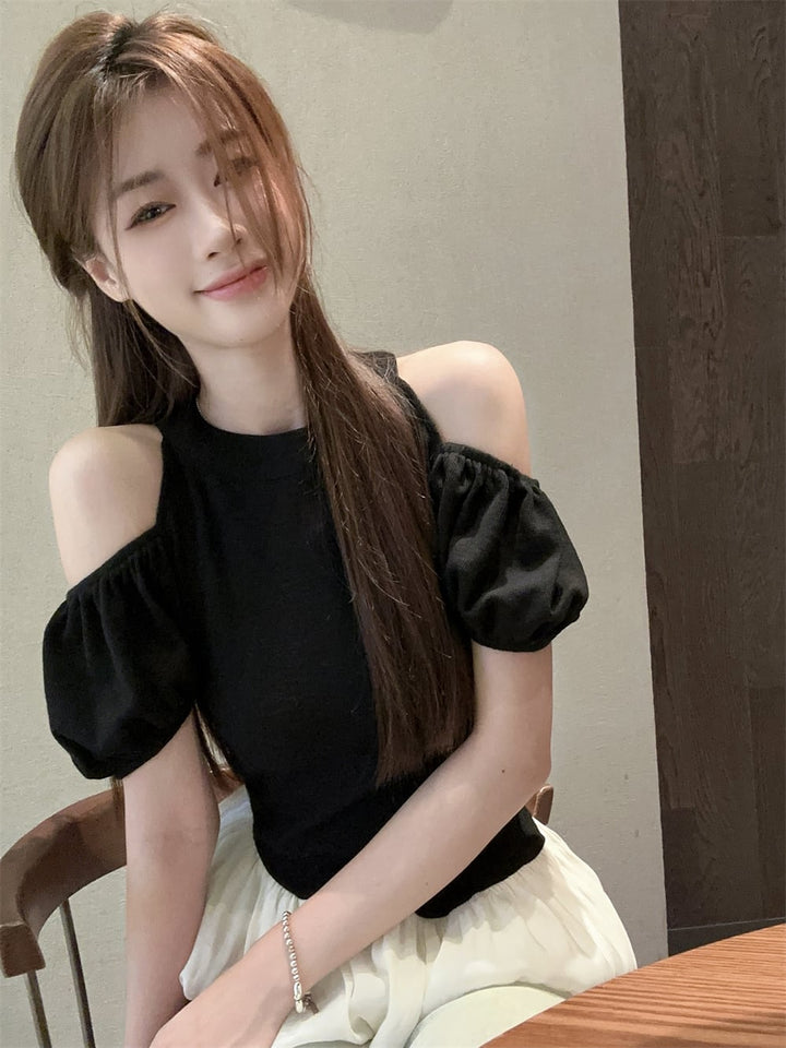 【tops】オフショルダーTシャツ　M24131