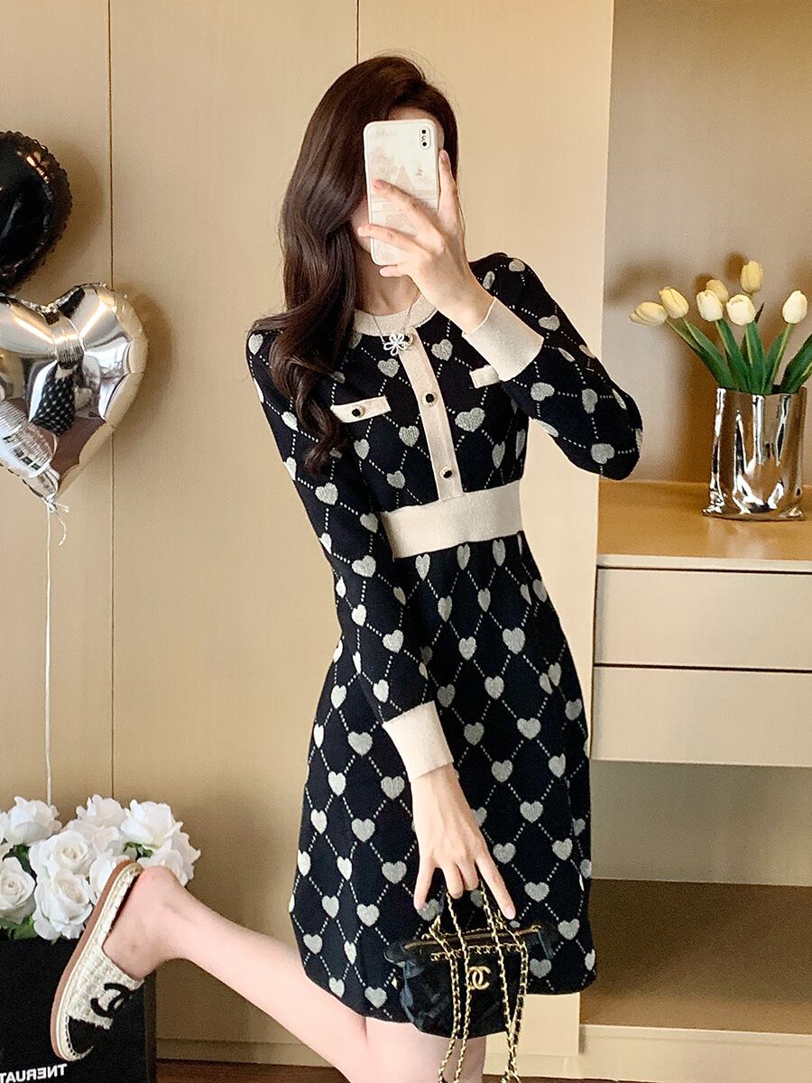 【dress】ジャカードニットワンピース　M28358